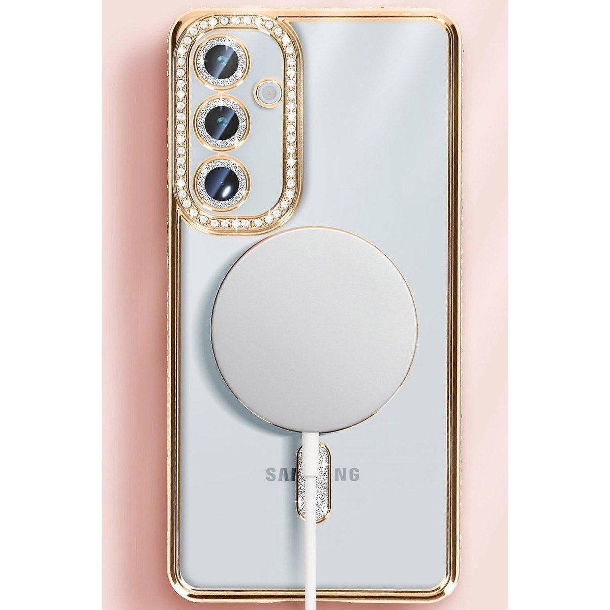 Galaxy S25 Kılıf Joke Simli Magneticsafe Kılıf - Siyah