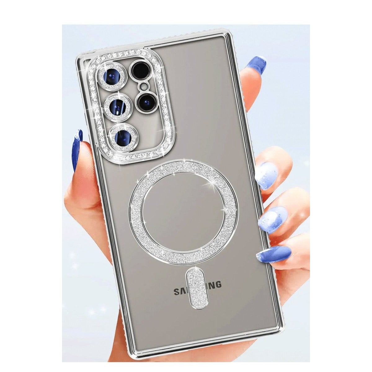 Galaxy S25 Ultra Kılıf Joke Simli Magneticsafe Kılıf - Siyah