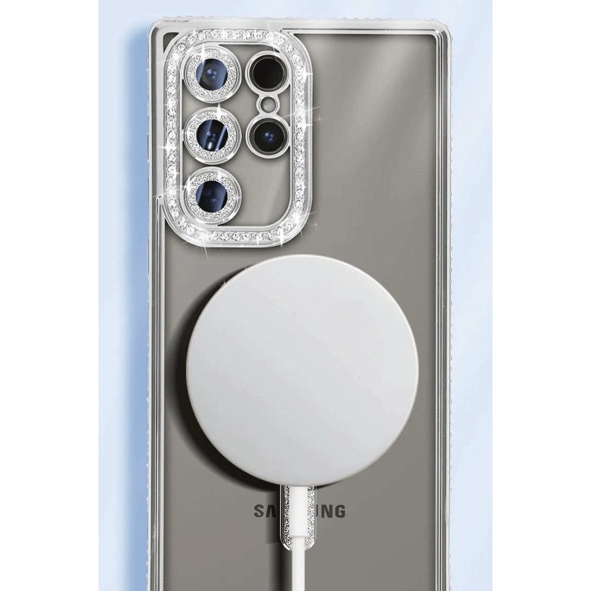 Galaxy S25 Ultra Kılıf Joke Simli Magneticsafe Kılıf - Siyah