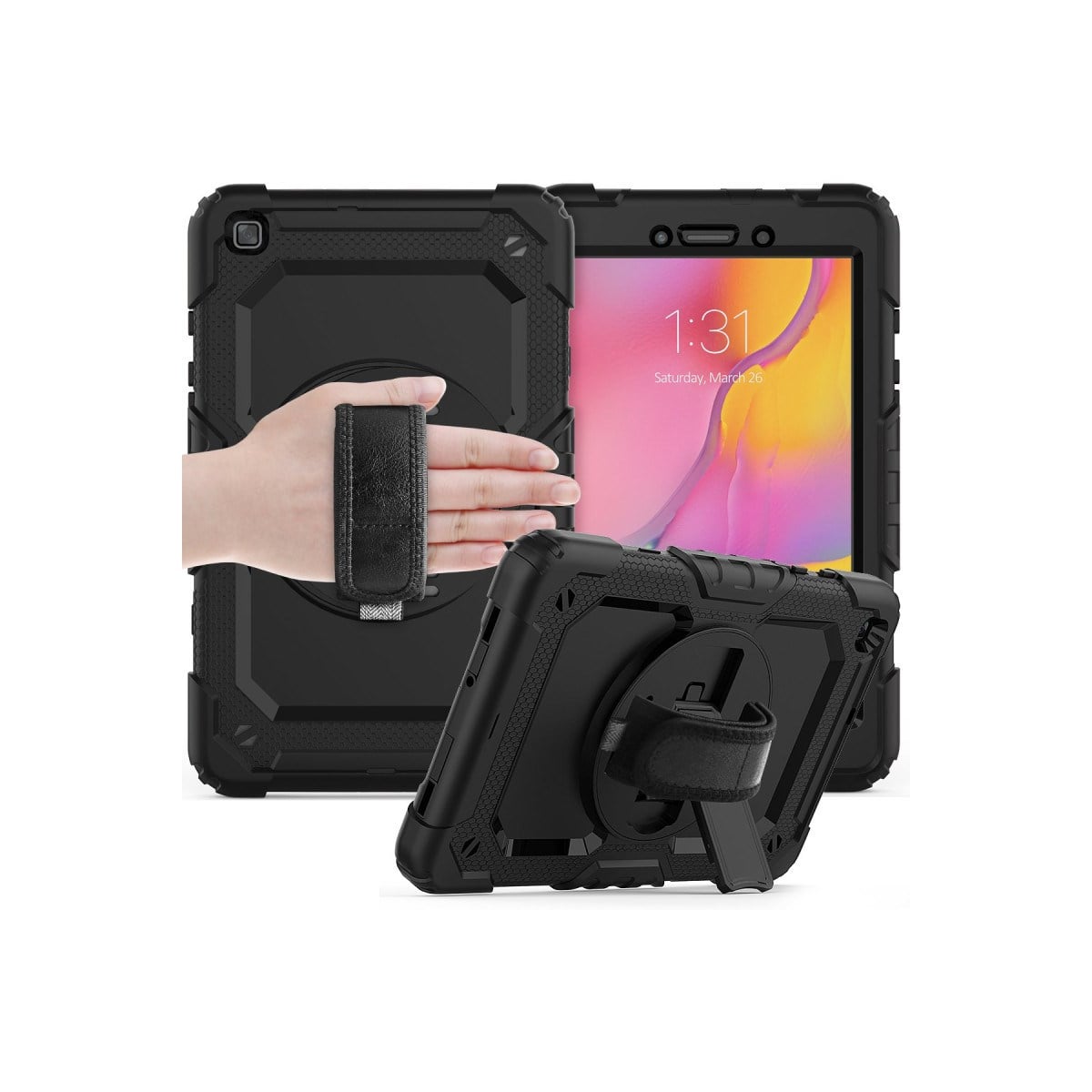 Galaxy T290 Tab A 8 Kılıf Pars Tablet Kapak - Siyah