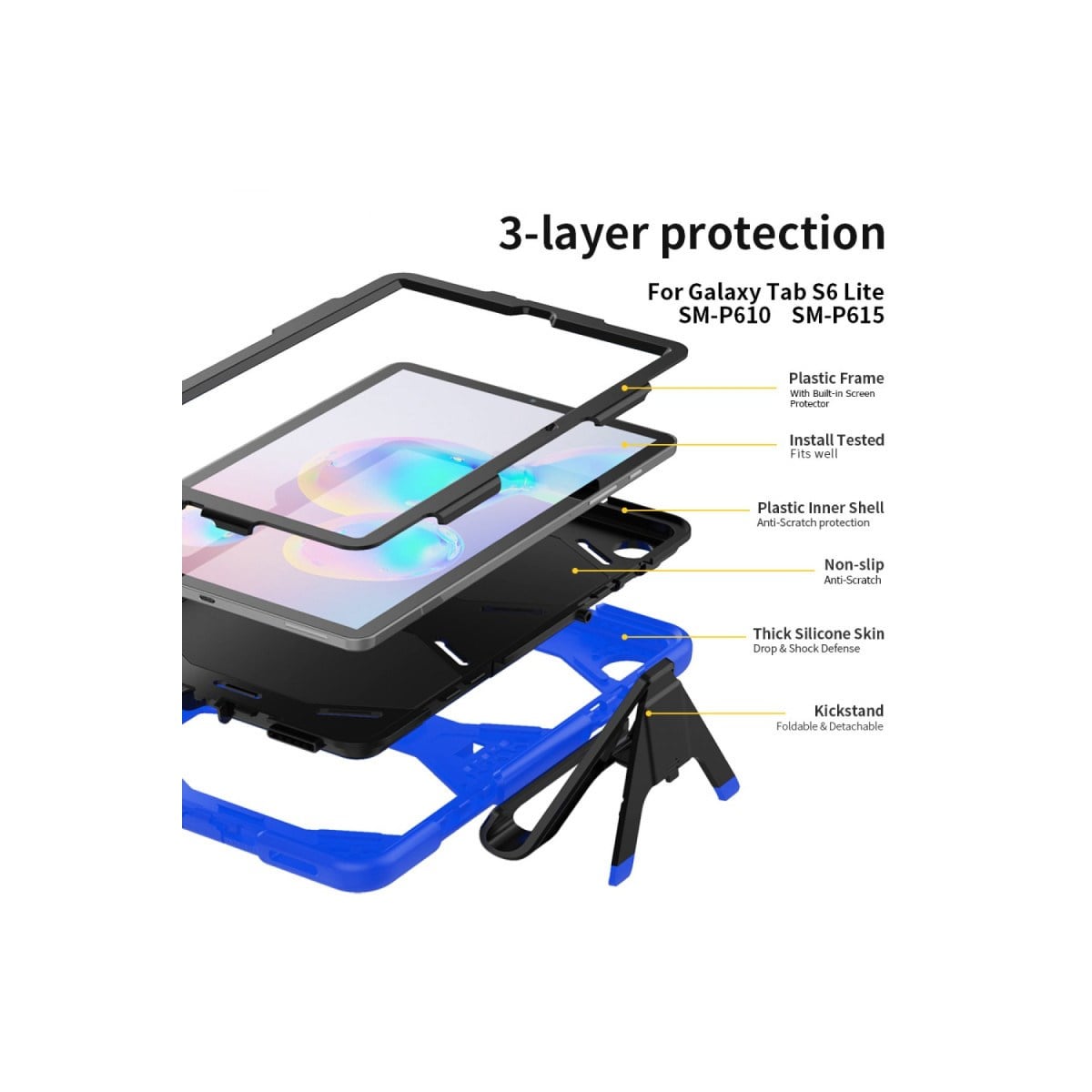 Galaxy T500 Tab A7 10.4 Kılıf Griffin Tablet Kapak - Mavi