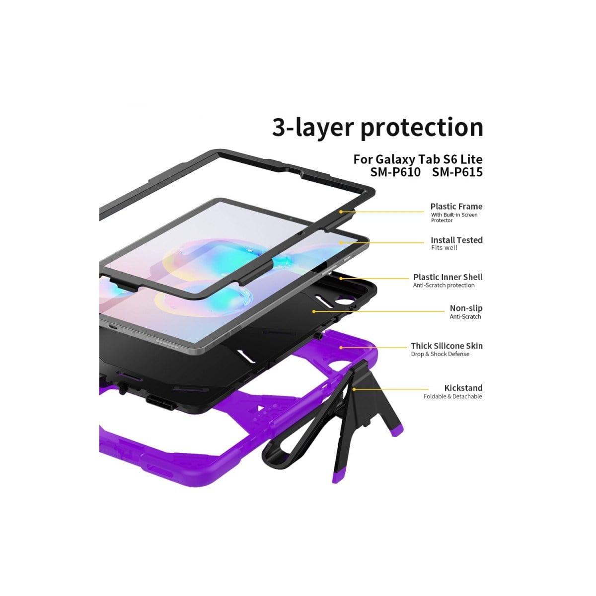 Galaxy T500 Tab A7 10.4 Kılıf Griffin Tablet Kapak - Mor