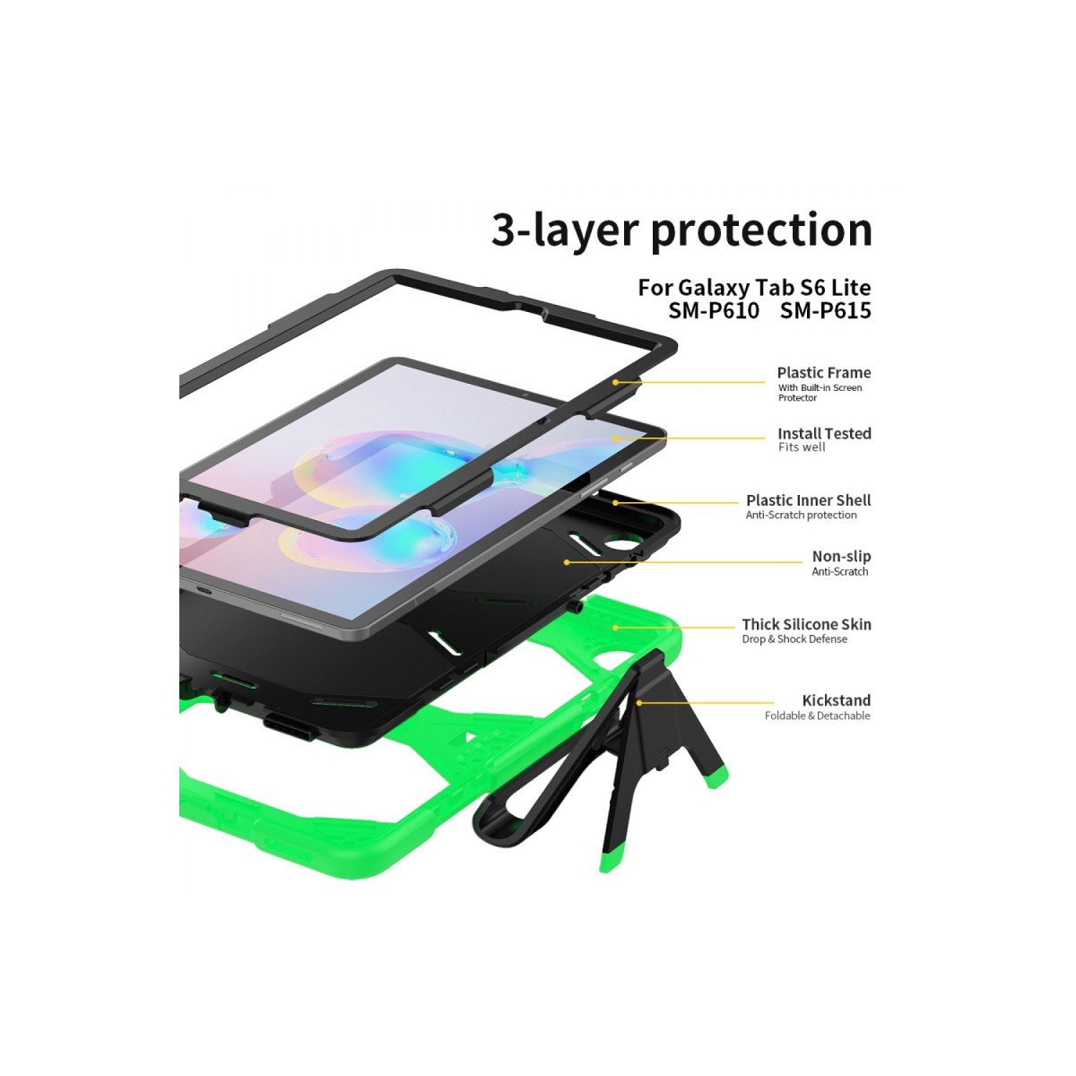 Galaxy T500 Tab A7 10.4 Kılıf Griffin Tablet Kapak - Yeşil