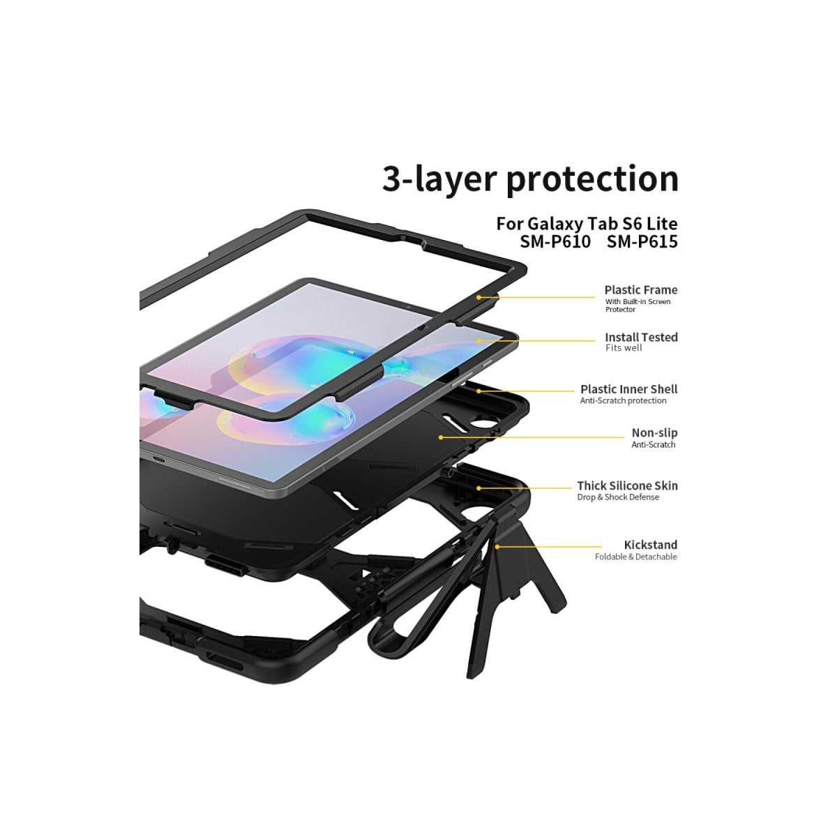 Galaxy T500 Tab A7 10.4 Kılıf Griffin Tablet Kapak - Siyah