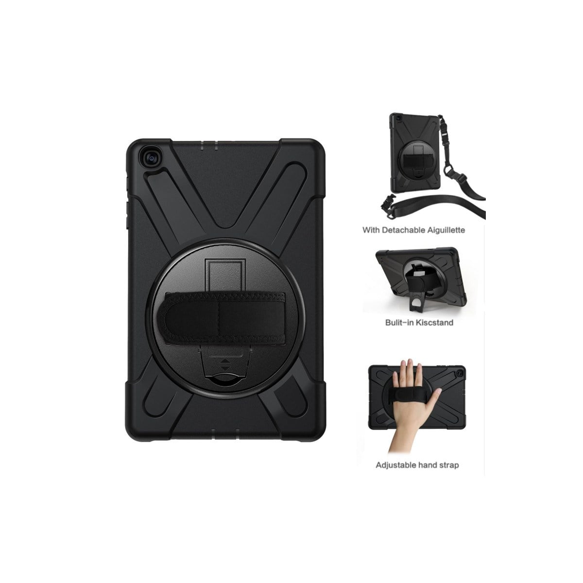 Galaxy T510 Tab A 10.1 Kılıf Amazing Tablet Kapak - Siyah