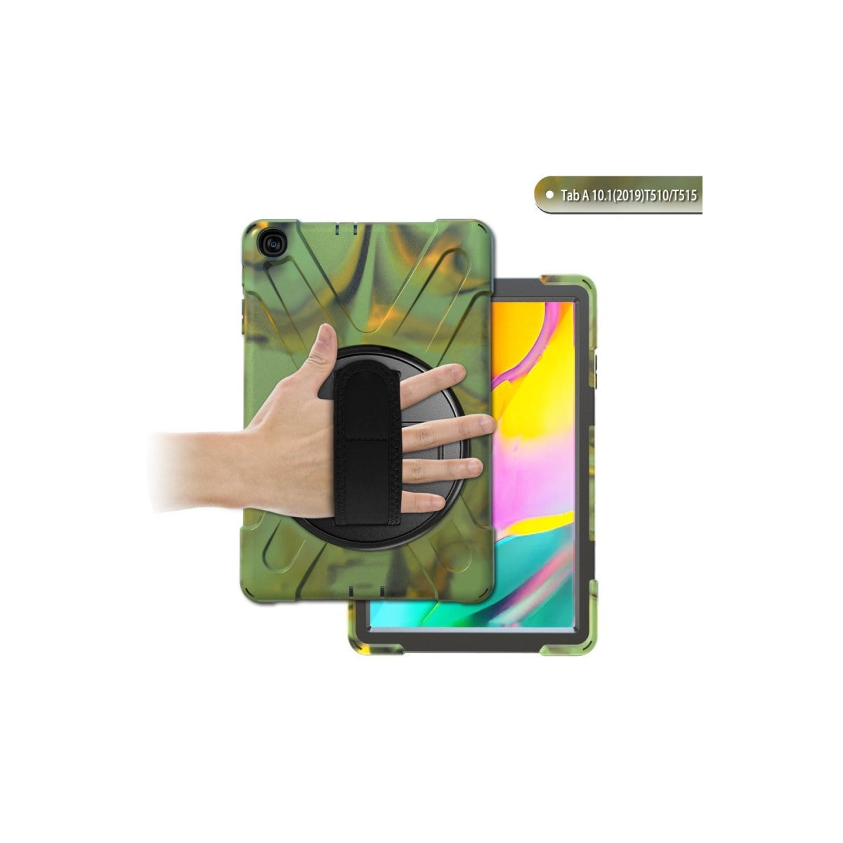 Galaxy T510 Tab A 10.1 Kılıf Amazing Tablet Kapak - Kamuflaj