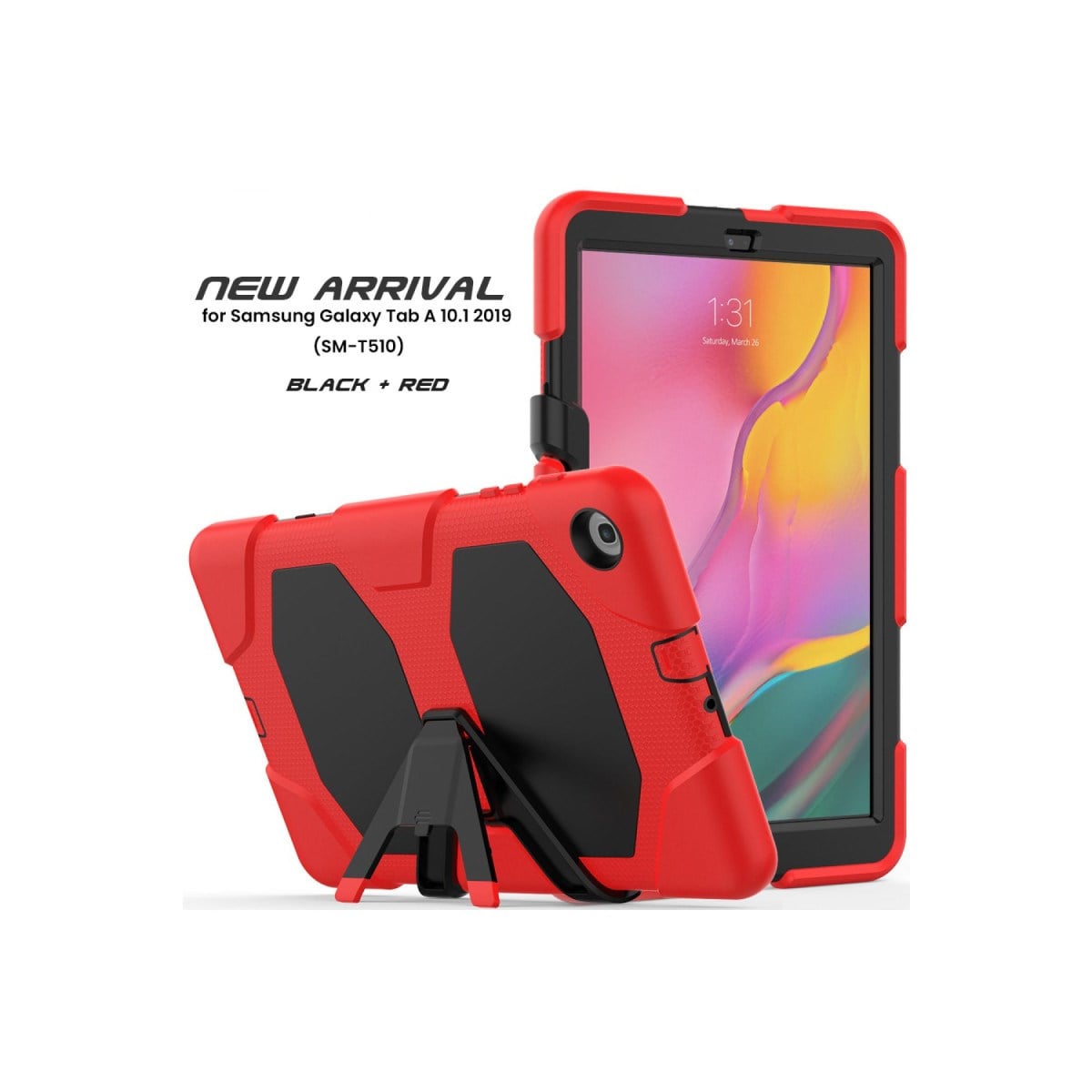 Galaxy T510 Tab A 10.1 Kılıf Griffin Tablet Kapak - Kırmızı
