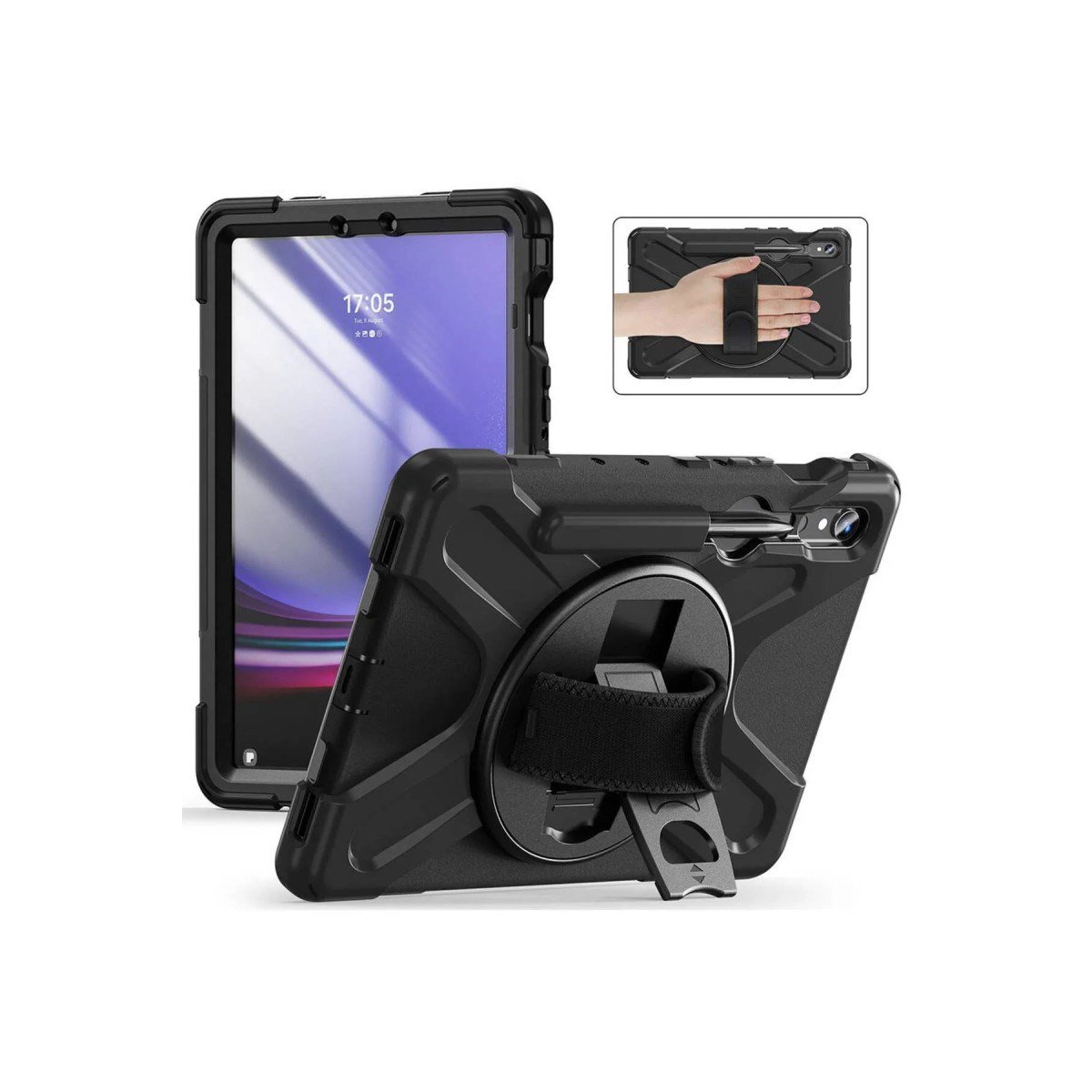 Galaxy X510 Tab S9 FE 11 Kılıf Amazing Tablet Kapak - Siyah
