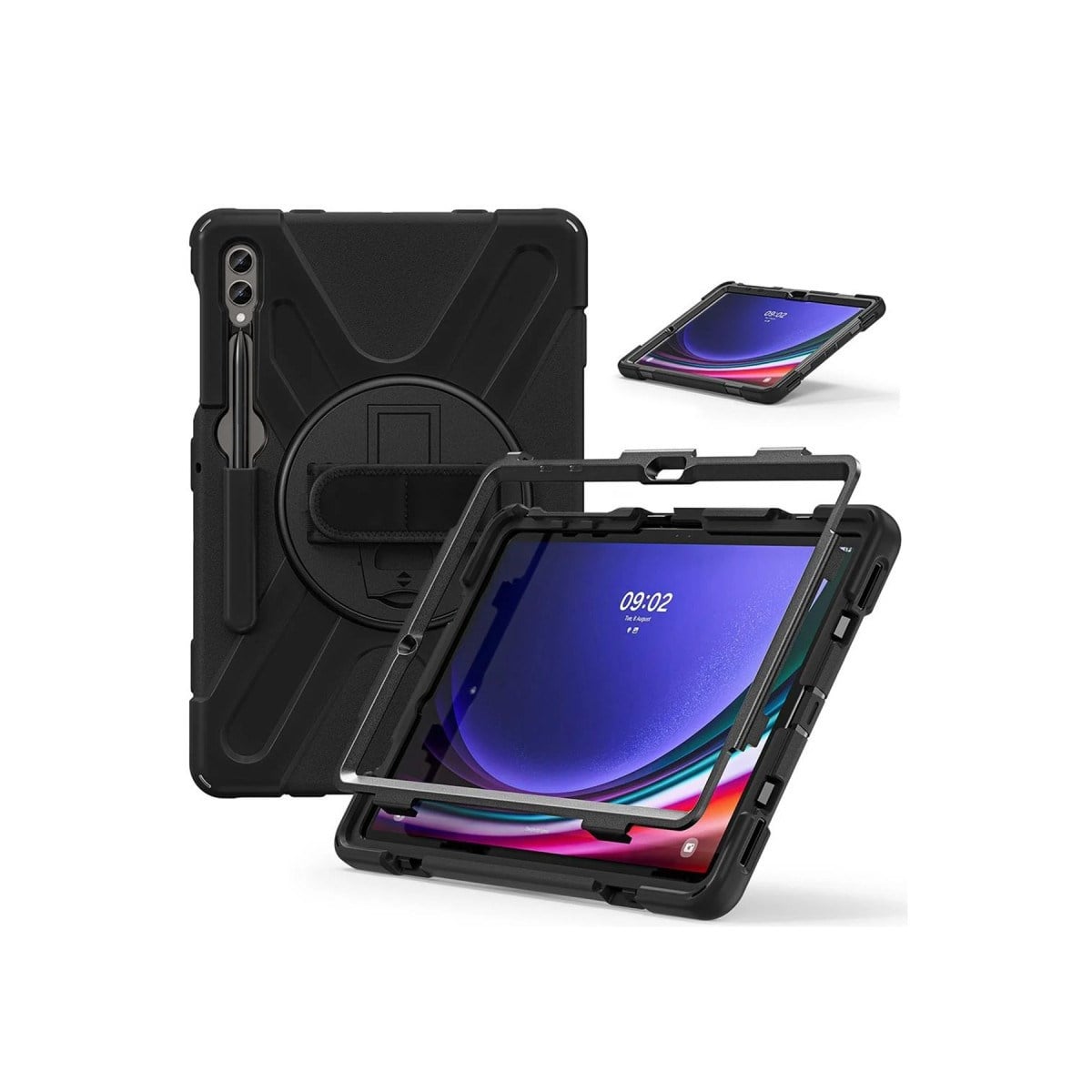Galaxy X610 Tab S9 FE Plus 12.4 Kılıf Amazing Tablet Kapak - Siyah