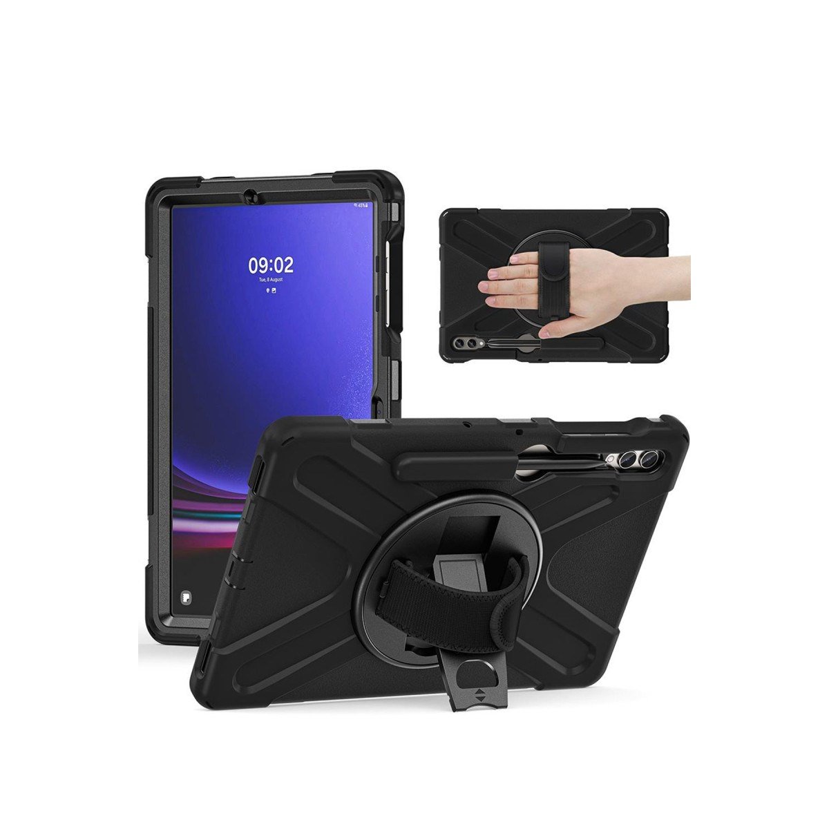 Galaxy X610 Tab S9 FE Plus 12.4 Kılıf Amazing Tablet Kapak - Siyah