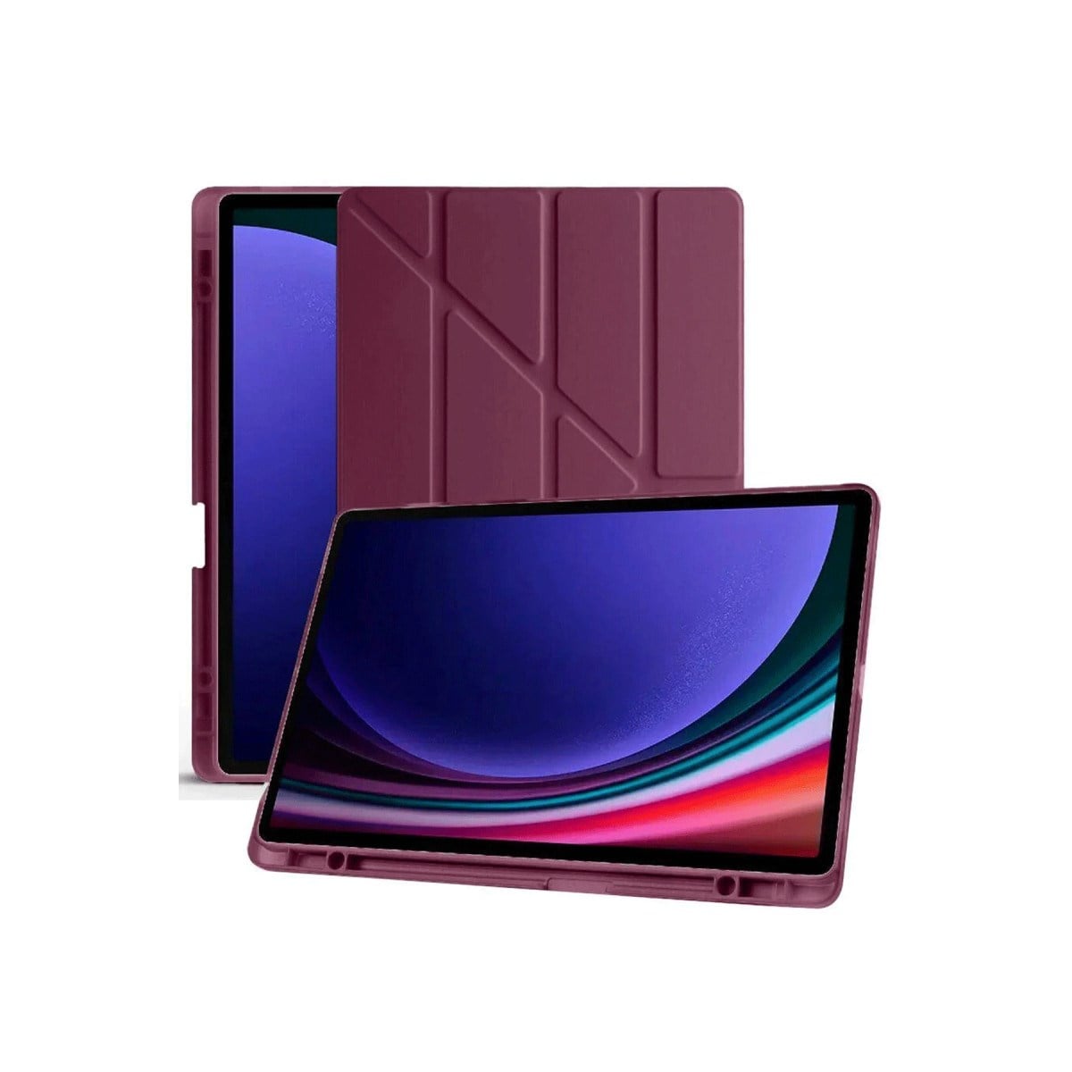 Galaxy X610 Tab S9 FE Plus 12.4 Kılıf Kalemlikli Mars Tablet Kılıfı - Mürdüm
