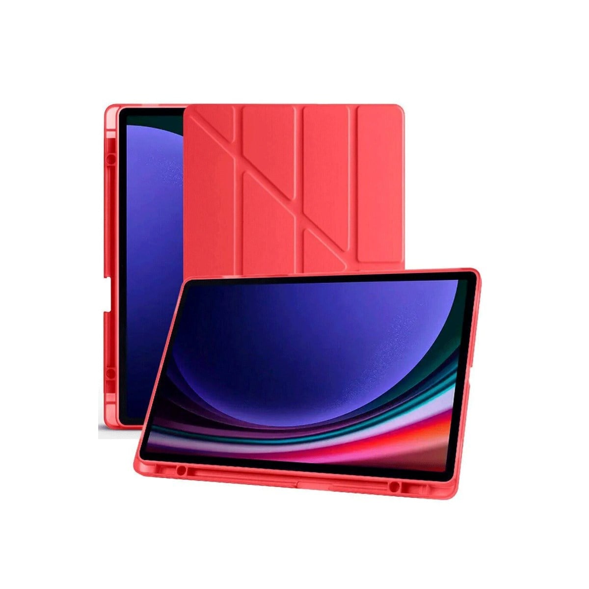 Galaxy X610 Tab S9 FE Plus 12.4 Kılıf Kalemlikli Mars Tablet Kılıfı - Kırmızı
