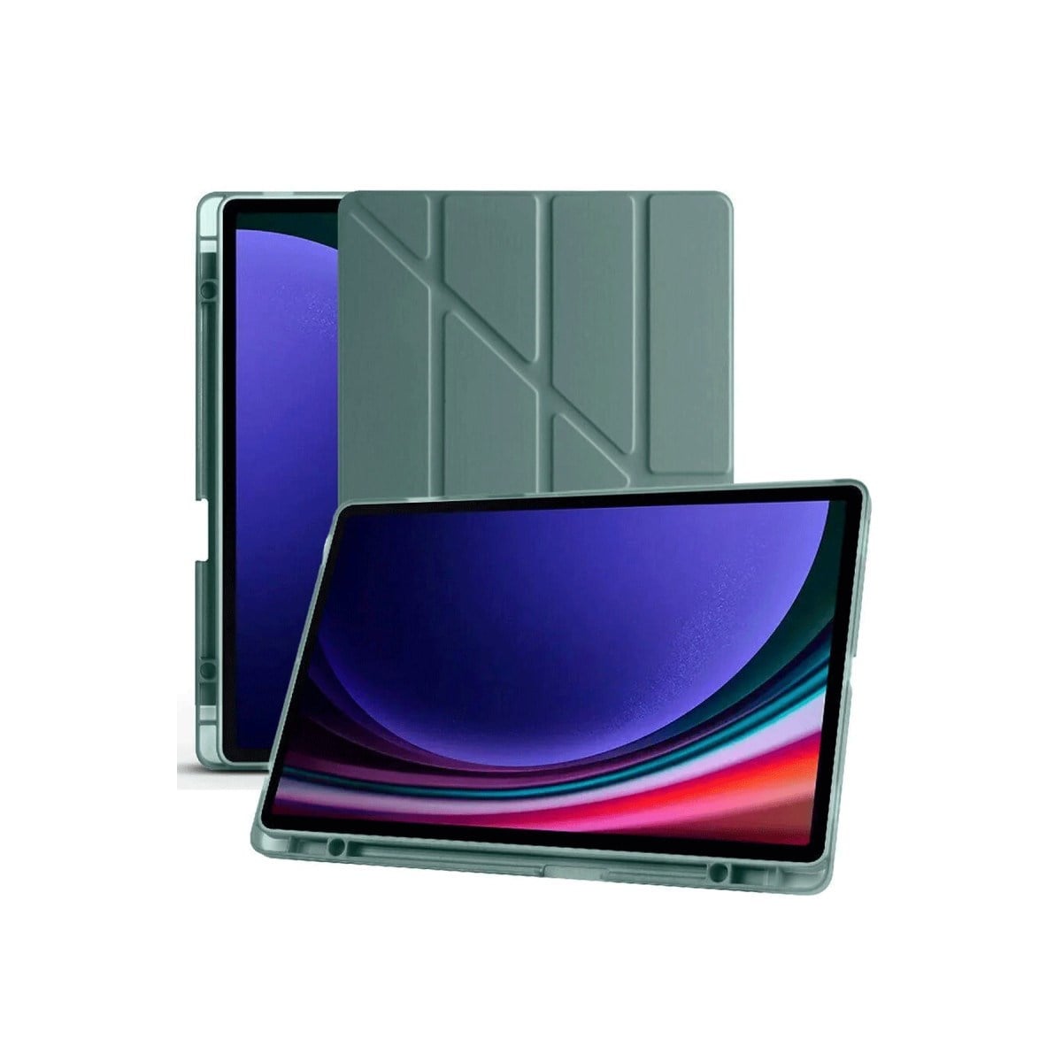 Galaxy X610 Tab S9 FE Plus 12.4 Kılıf Kalemlikli Mars Tablet Kılıfı - Koyu Yeşil