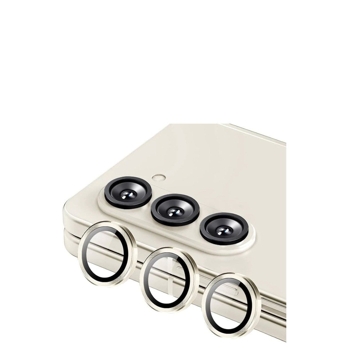 Galaxy Z Fold 5 Valdez Metal Kamera Lens - Krem