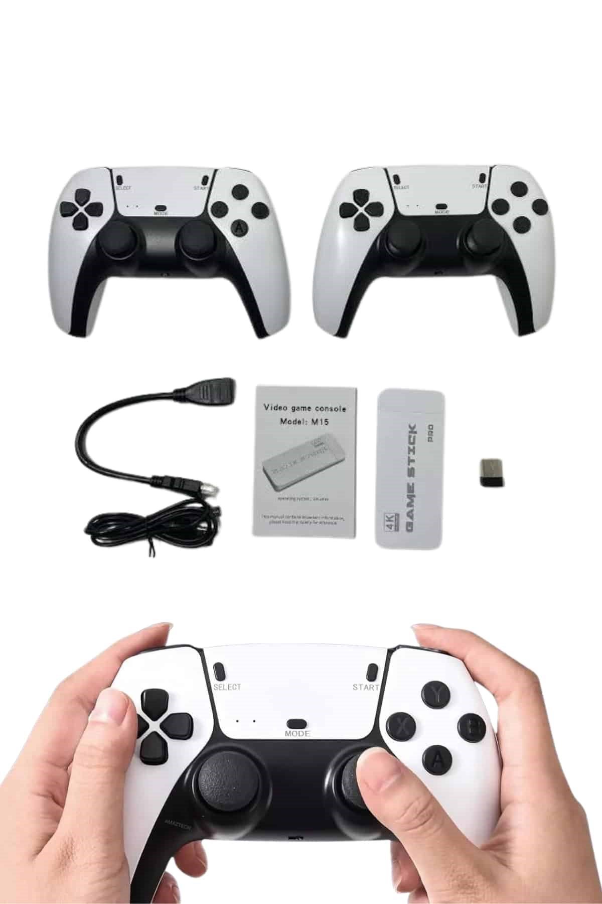 Game Stick 4K Retro Çift Kollu Atari Oyunlari +20000 Oyunlu Konsol Nostalji