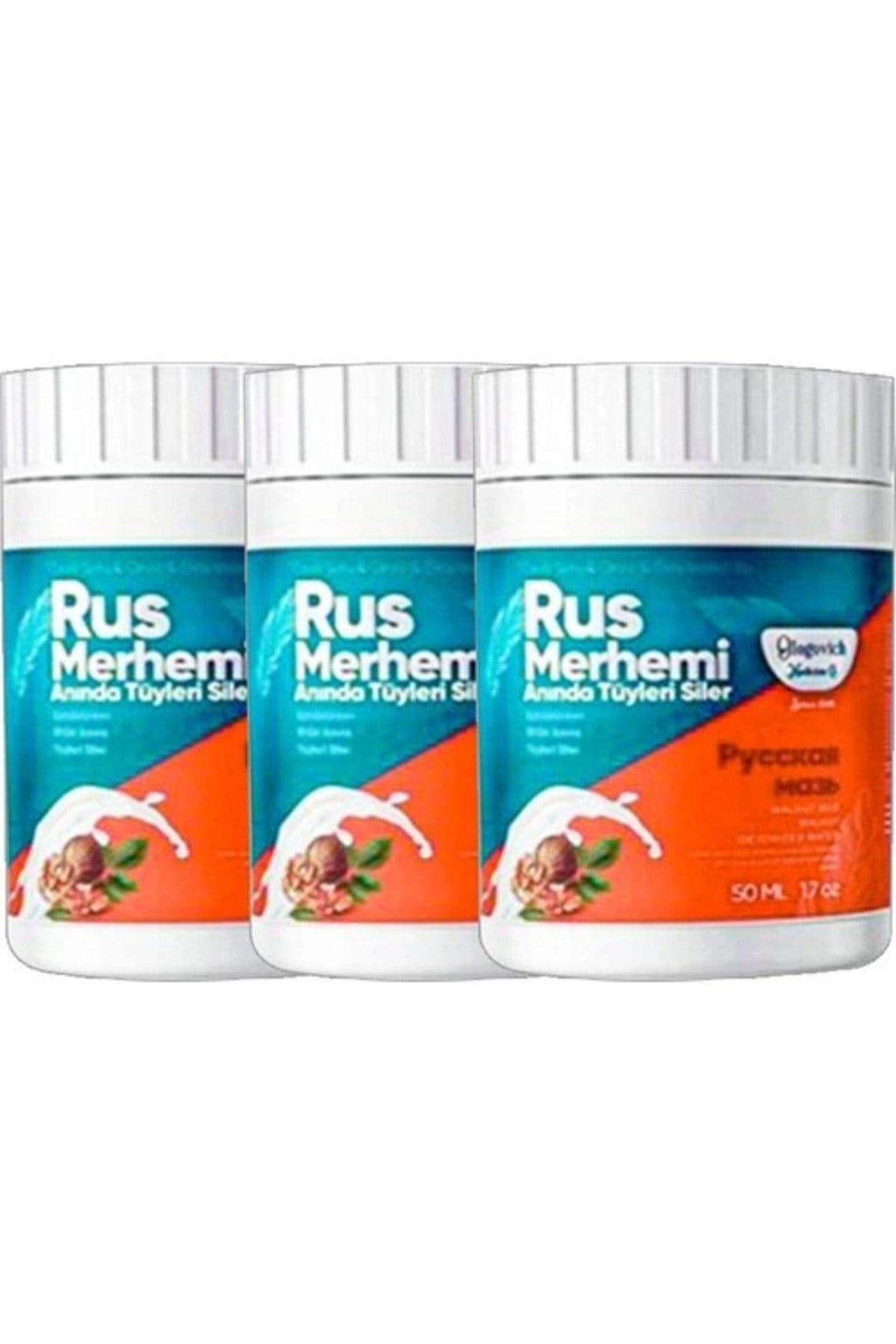 Glegnd Turquoise Tüylere Krem 3 Tane Ceviz & Ceviz Sütü Russ Merhemi 50 ml