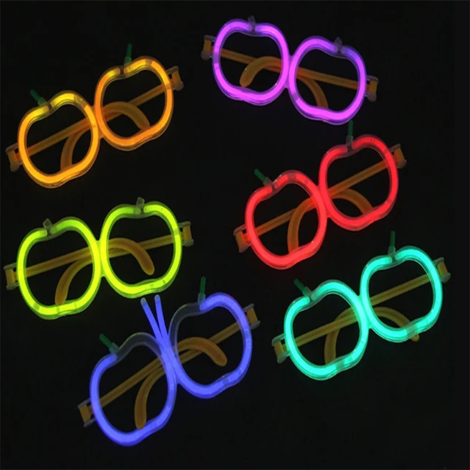 Glow Elma Gözlük - Glow Partisi Gözlüğü - Glow Gözlük 12 Adet