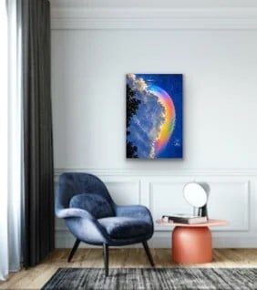 Gökkuşağı Bulutu Kanvas Tablo 40X60 CM