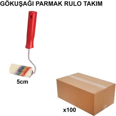 Gökkuşağı Parmak Rulo Takım 5 CM-100 Adet Set