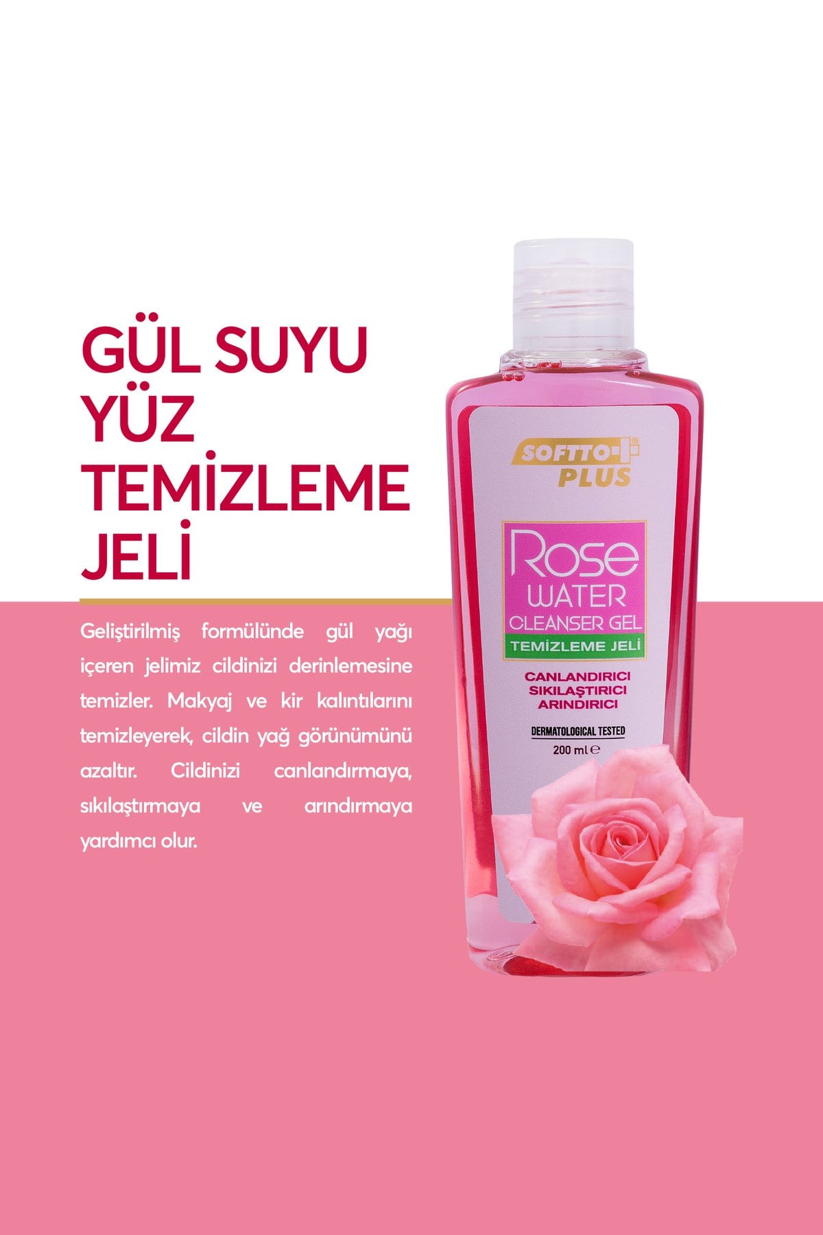 GÜL SUYU YÜZ TEMİZLEME JELİ 200 ML