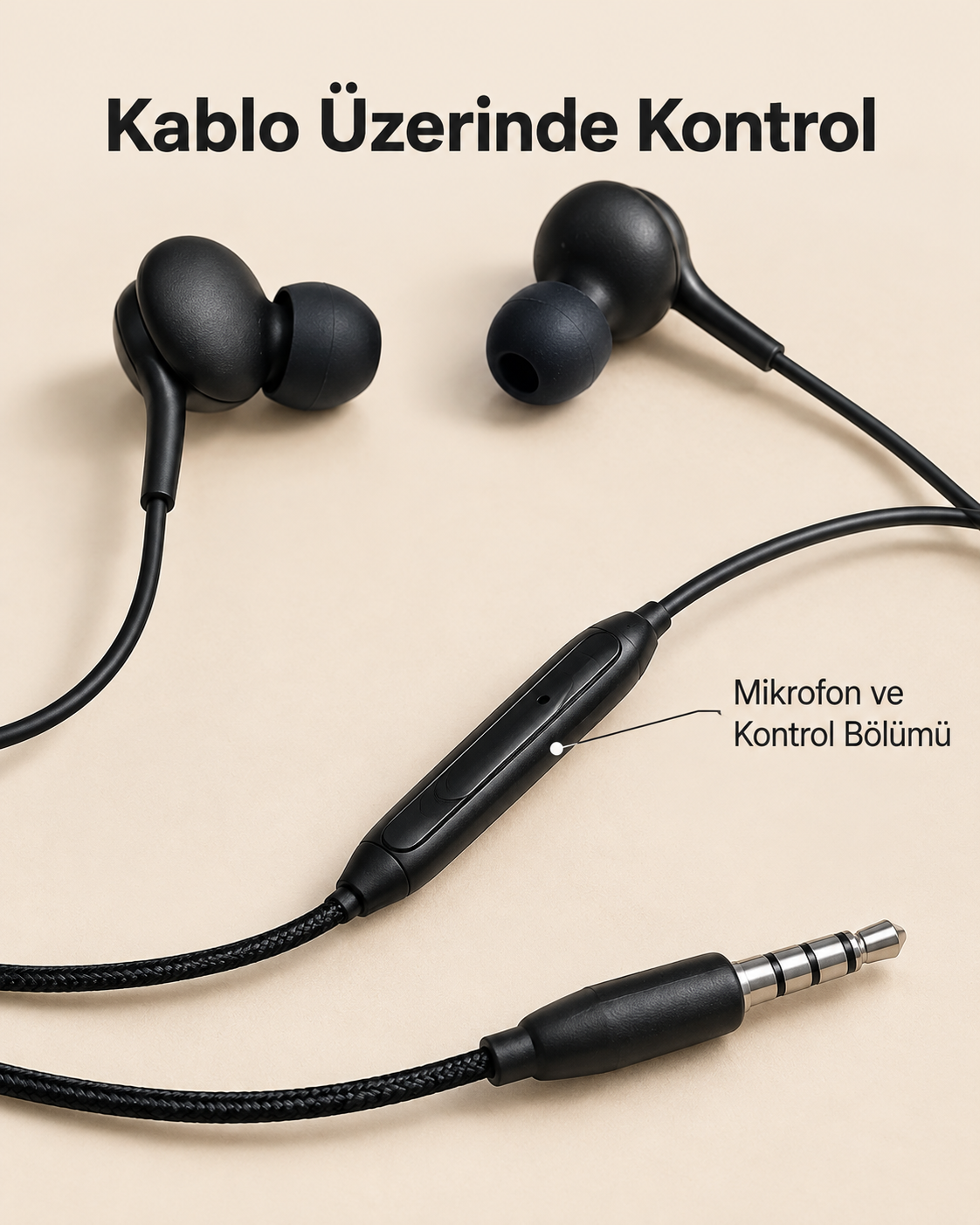 Günlük Kullanıma Uygun Silikon Uçlu Kablolu Kulaklık