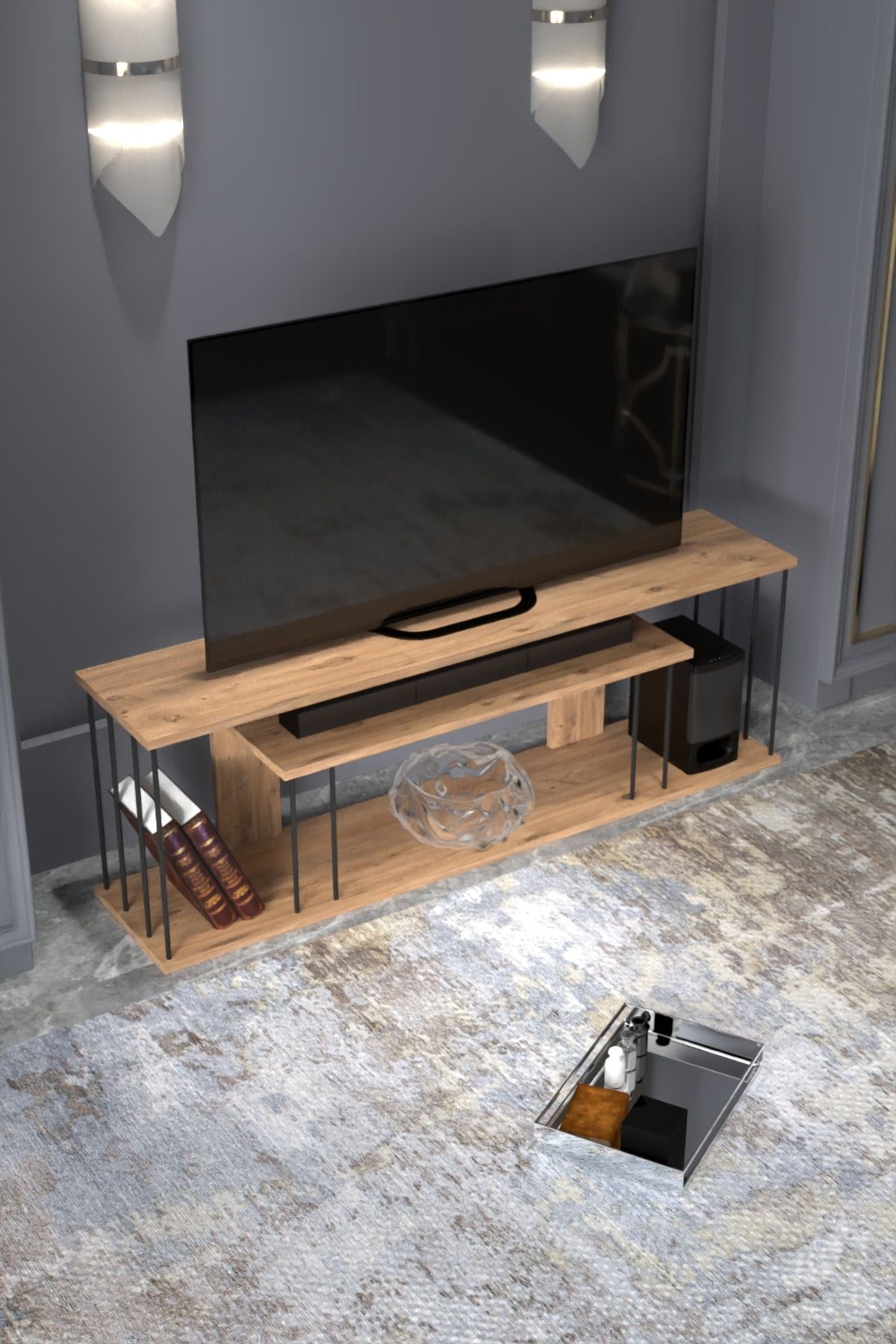 Gzd Plus TV Ünitesi Kahverengi Çam