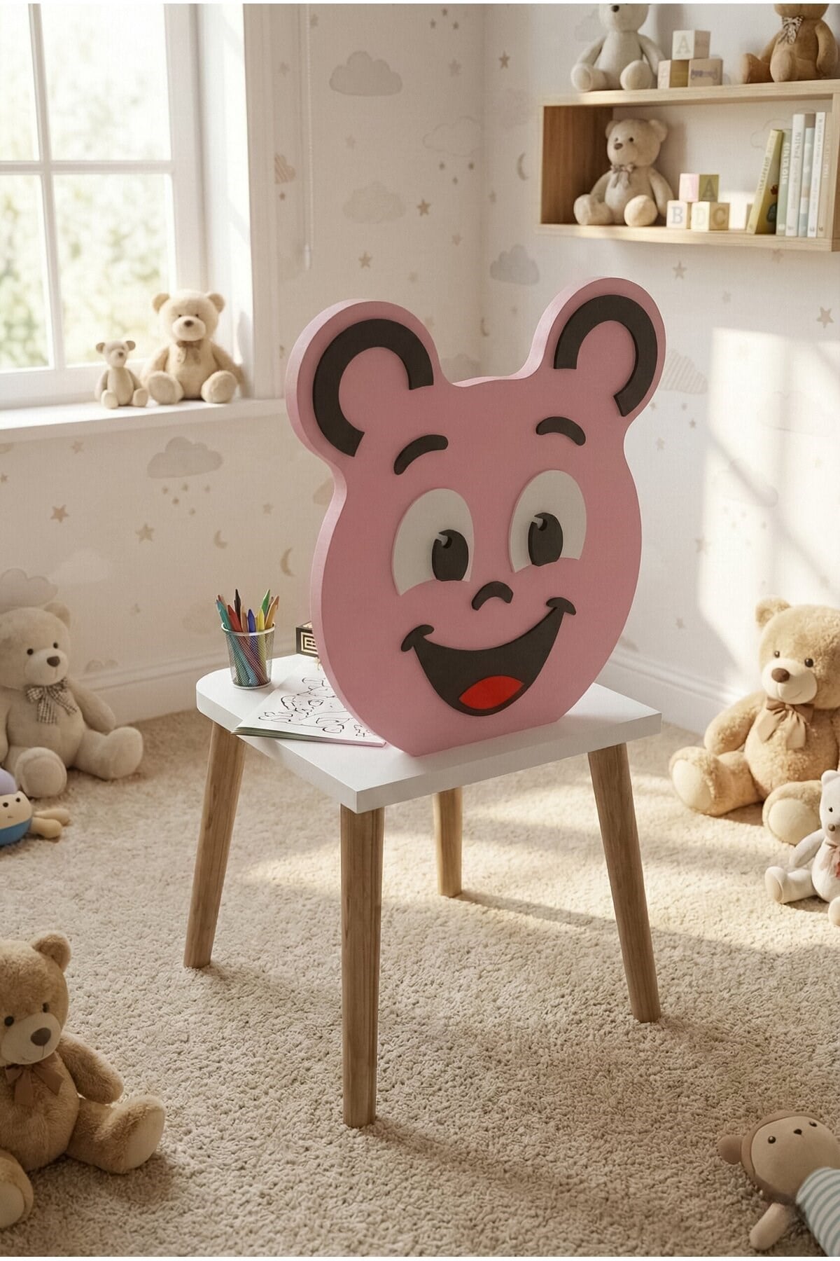 Happy Face Çocuk Sandalyesi Pembe