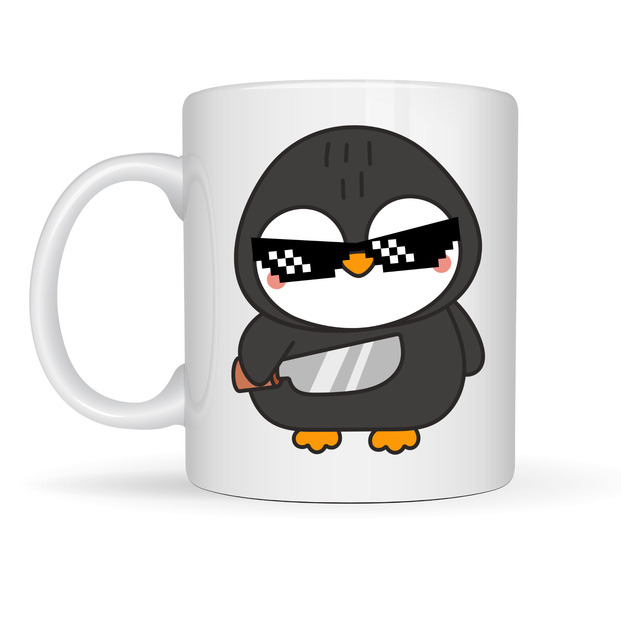 Havalı Penguen Tasarımlı Porselen Kupa MODEL 88 – Eğlenceli, Cool & Enerjik Kahve Kupası
