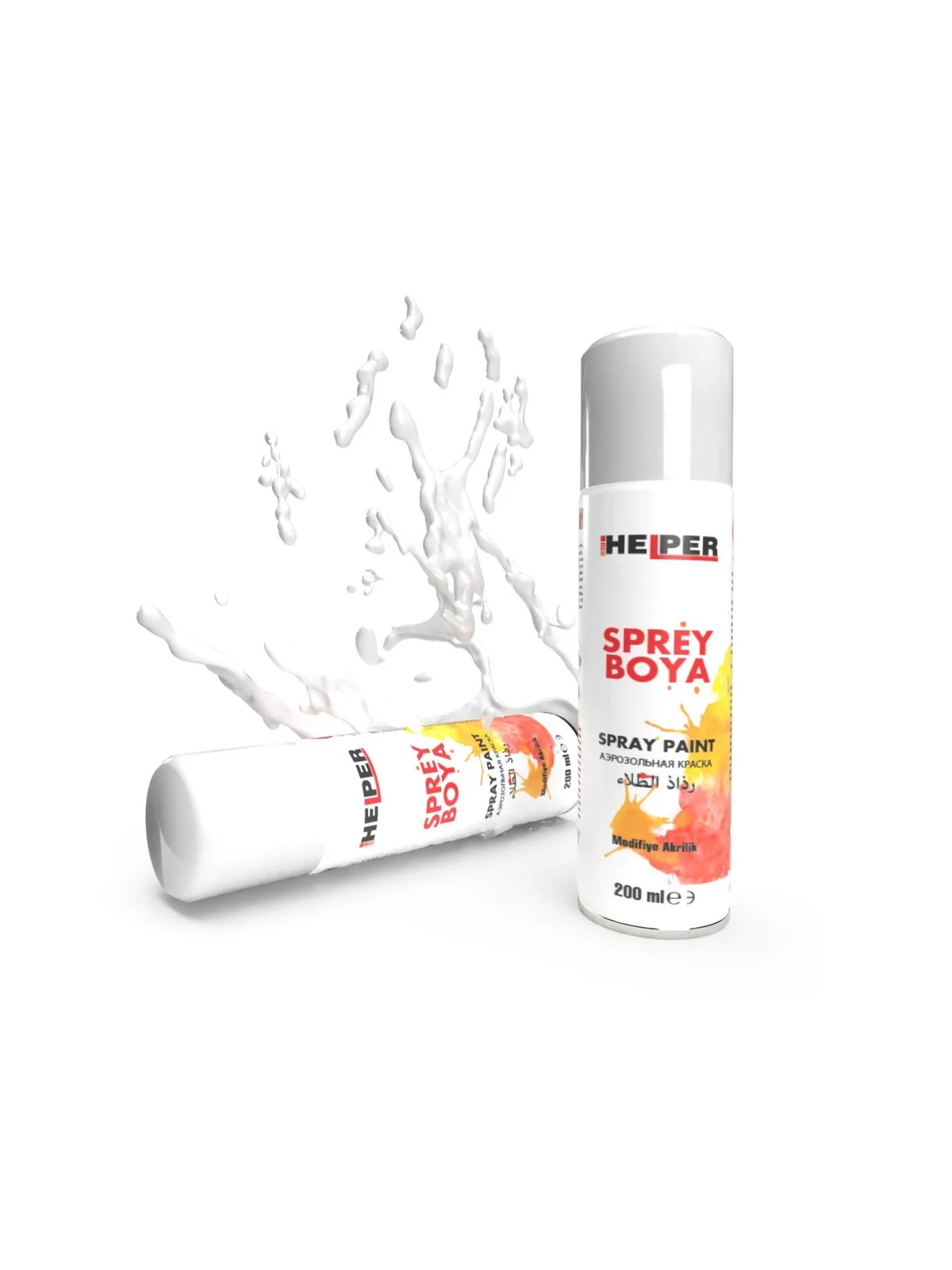 HELPER Akrilik Sprey Boya RAL 9010 Parlak Beyaz 200 ml