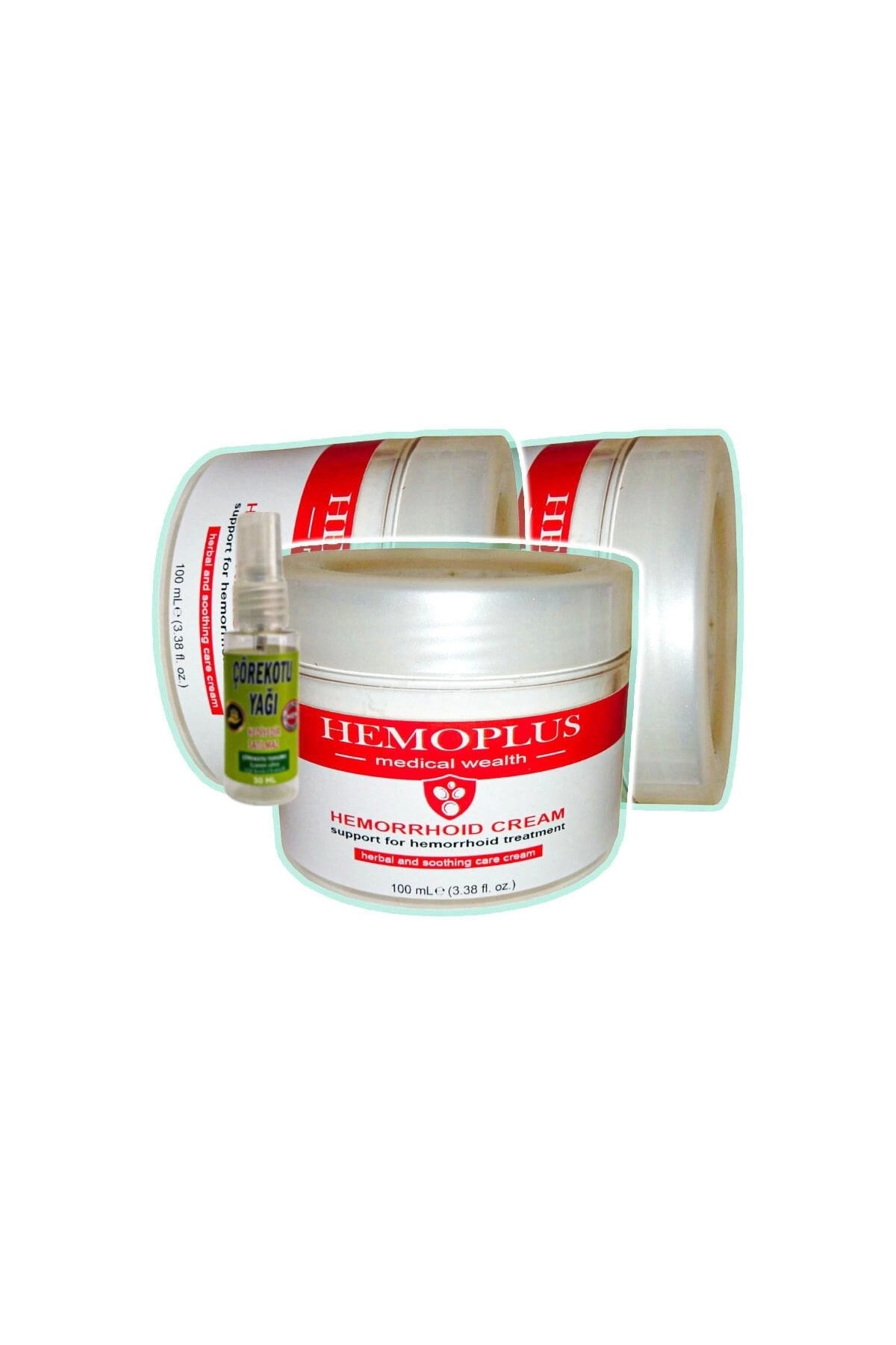 Hemoplus 3x100 ml Rahatlama Bakım Kremi + 30 ml Çörek Otu Yağı ile