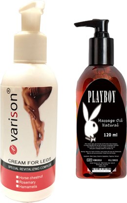Hintohu Varison Varicose Vein Defense Cream ,,,diz,bacak Bakım Kremi 120 ml + Playboy Masaj Yağı 120 ml