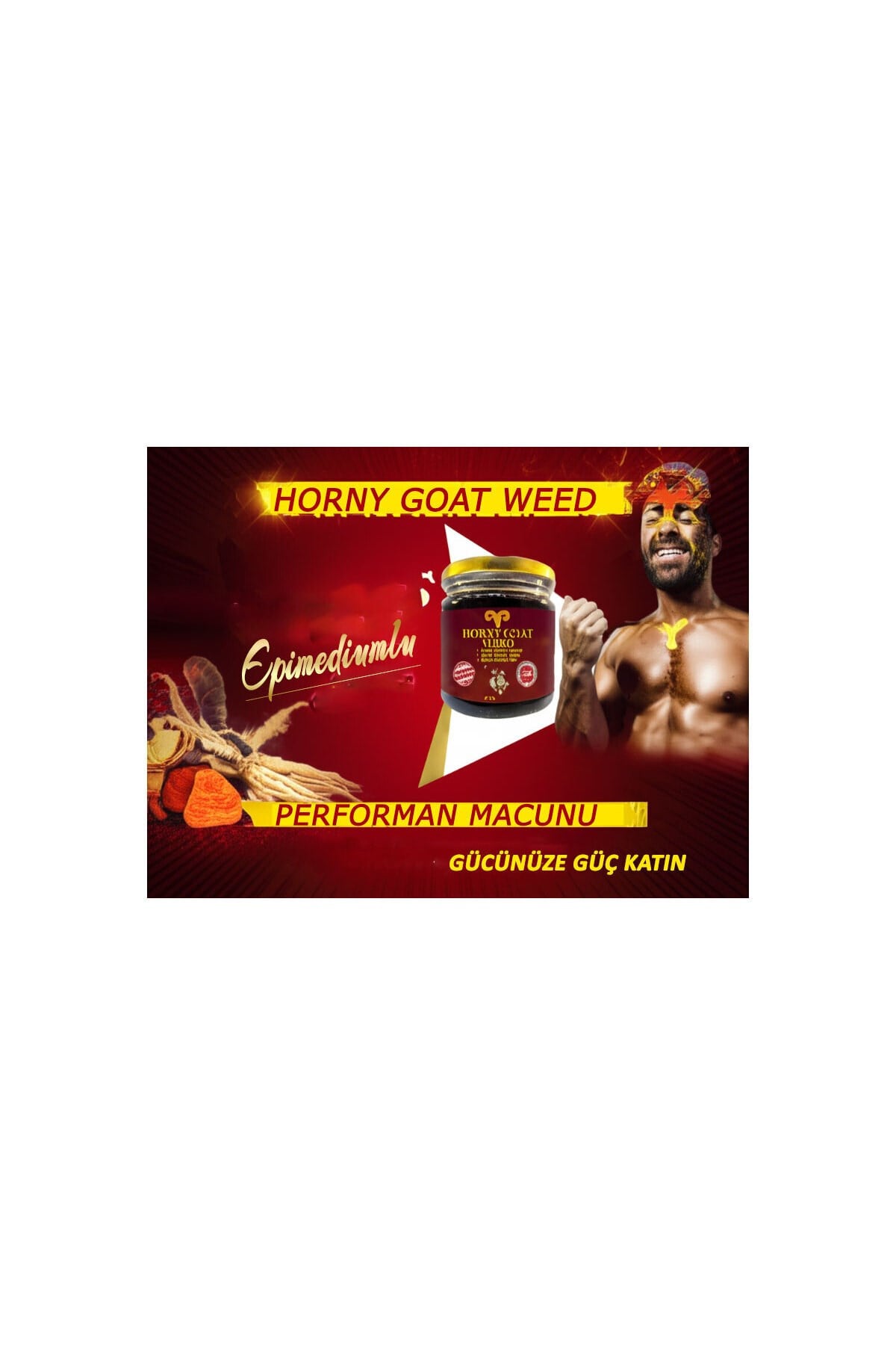 Horny Goat Weed Erkeklere Özel Bölge Destekleyici 240 gr x 2 ad+Lustra Masaj Yağı