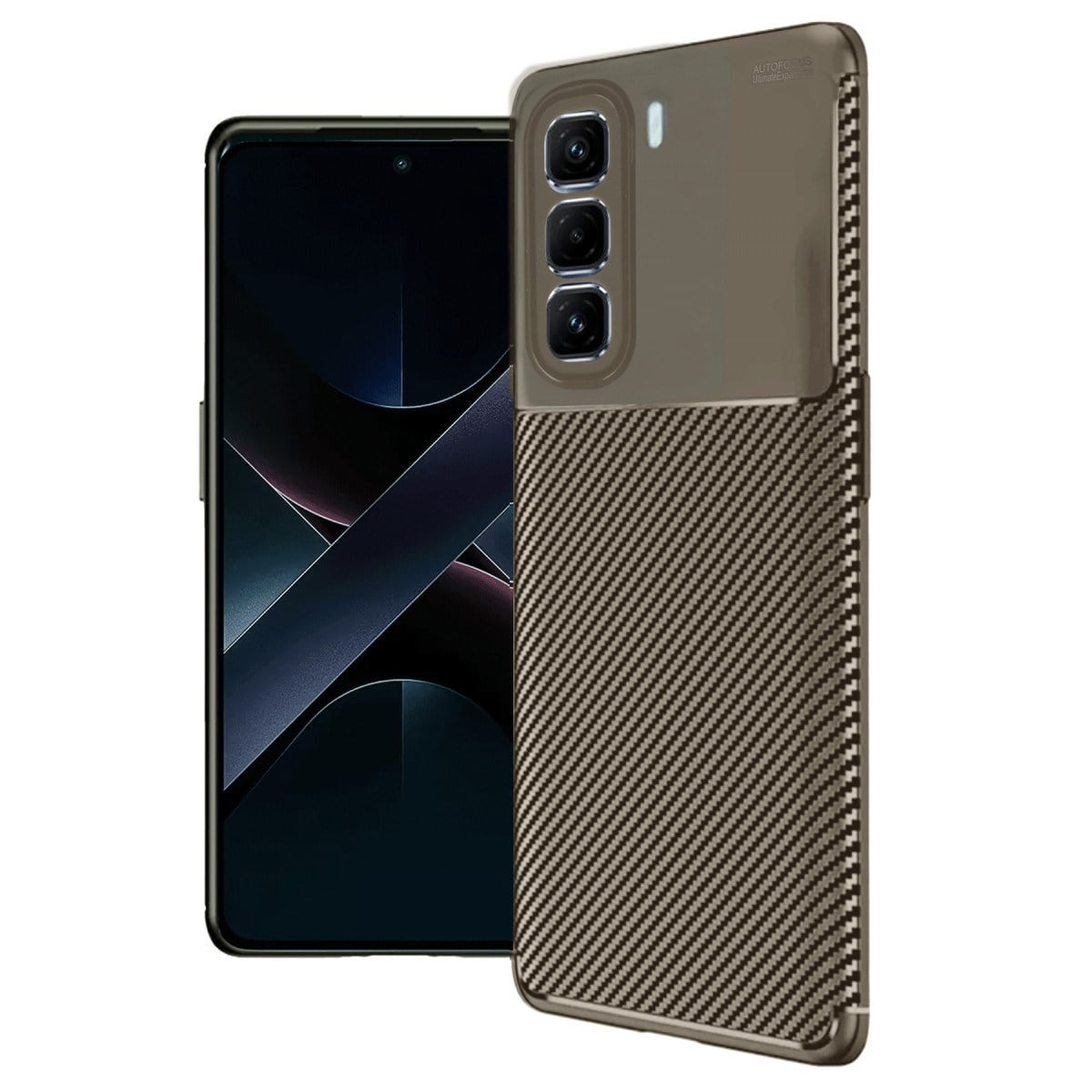 Hot 50 Pro Plus 4G Auto Focus Karbon Kapak - Kahverengi