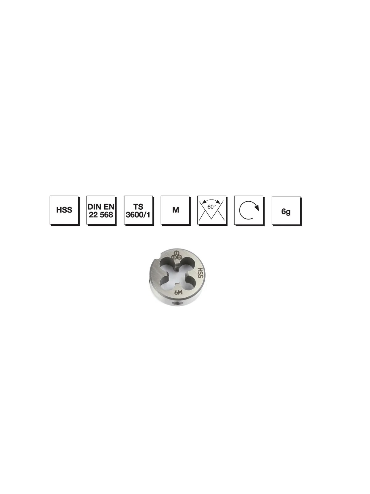 HSS DIN EN 22 568 Metrik Normal Vidalı Pafta Lokması M2.5