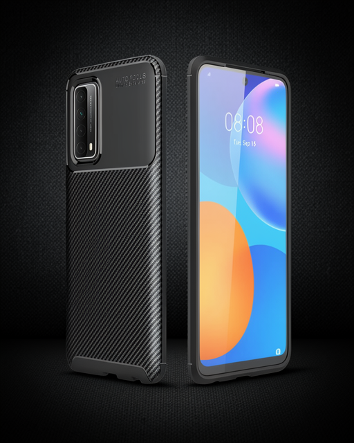Huawei P Smart 2021 Kılıf Auto Focus Karbon Kapak - Siyah