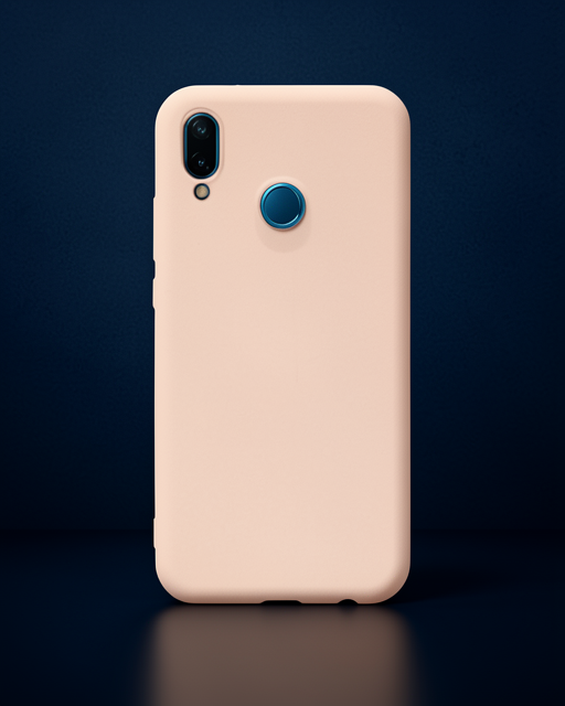 Huawei P20 Lite Kılıf Nano İçi Kadife Silikon - Pudra