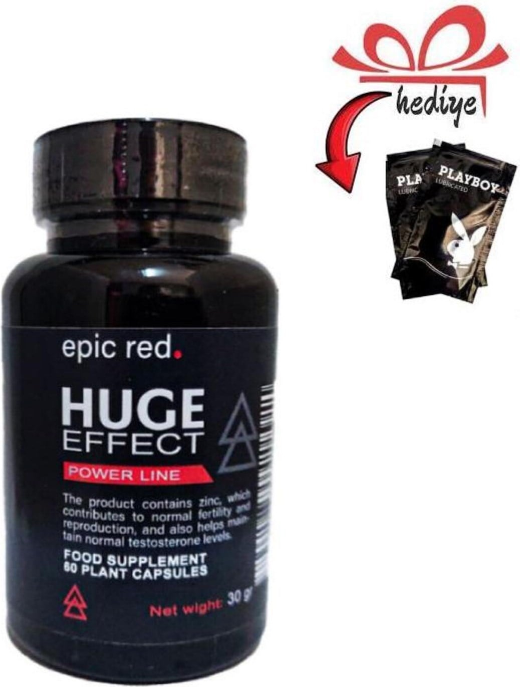 Huge Effect Erkeklere Özel Destekleyici 60lı x 1 Ad +Kayganlaştırıcı Jelle