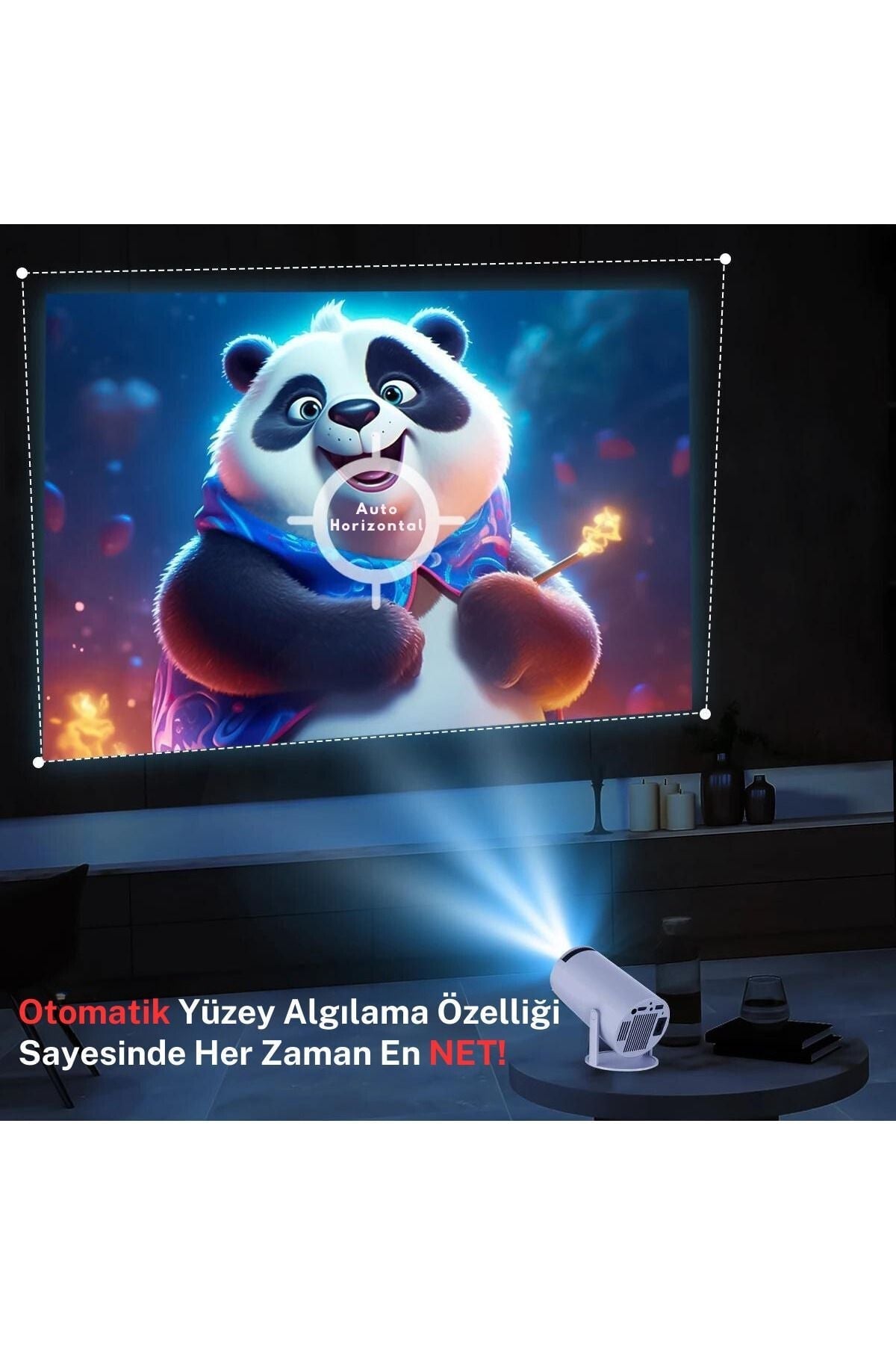 HY300 Mini Projeksiyon 4K Destekli - Android WiFi Bluetooth