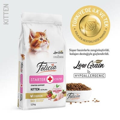Hypoallergenic Tavuklu ve Hamsili Düşük Tahıllı Yavru Kedi Maması 12 Kg