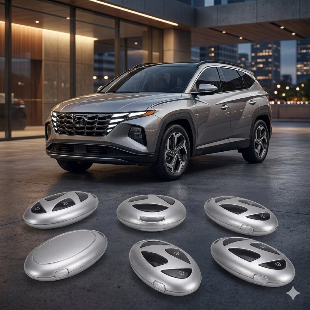 Hyundai Tuscon Ioniq Uyumlu Smart 3 Buton Silikon Oto Anahtar Kumanda Kabı Kılıf Gri