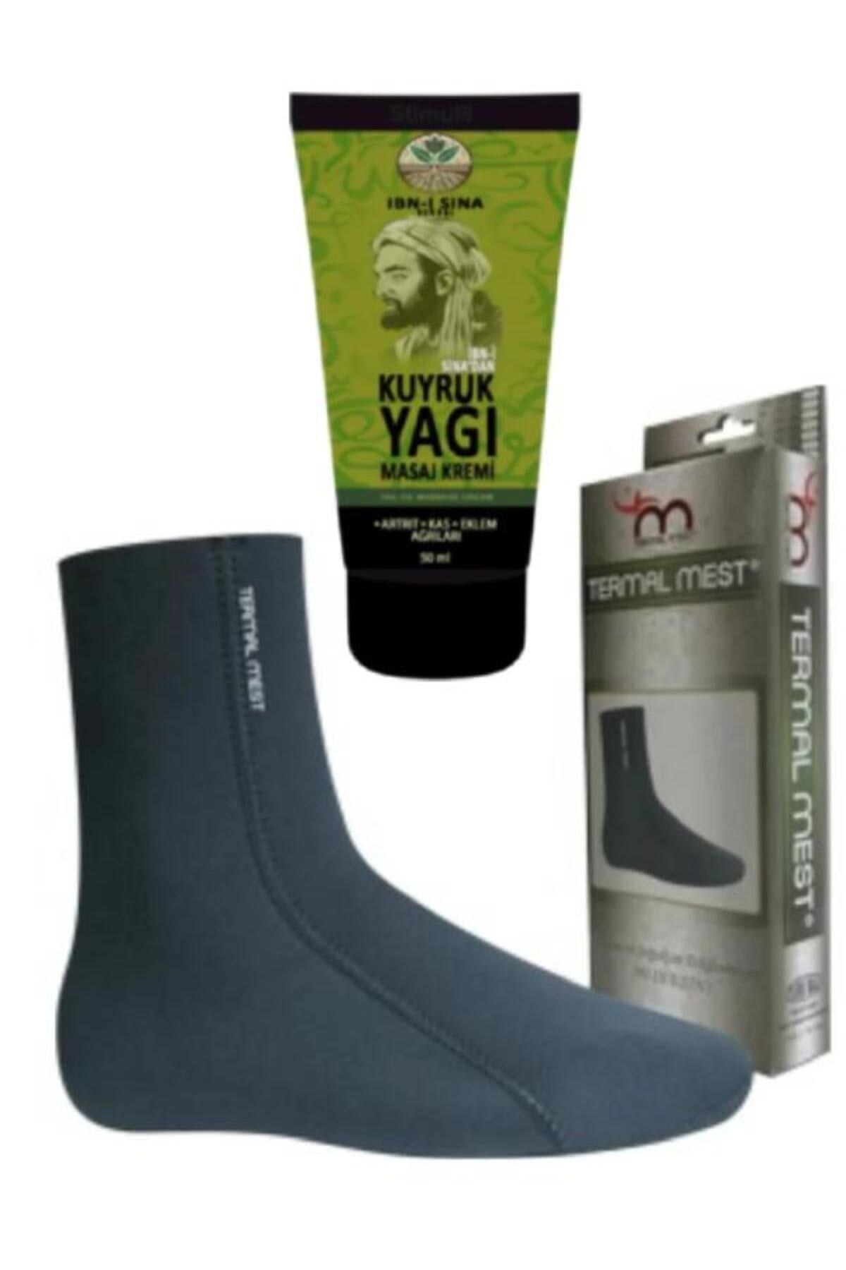 İbni Sina Kuyruk Yağı Masaj Kremi 50 ml Su ve Isı geçirmeyen Mest Çorap (S)