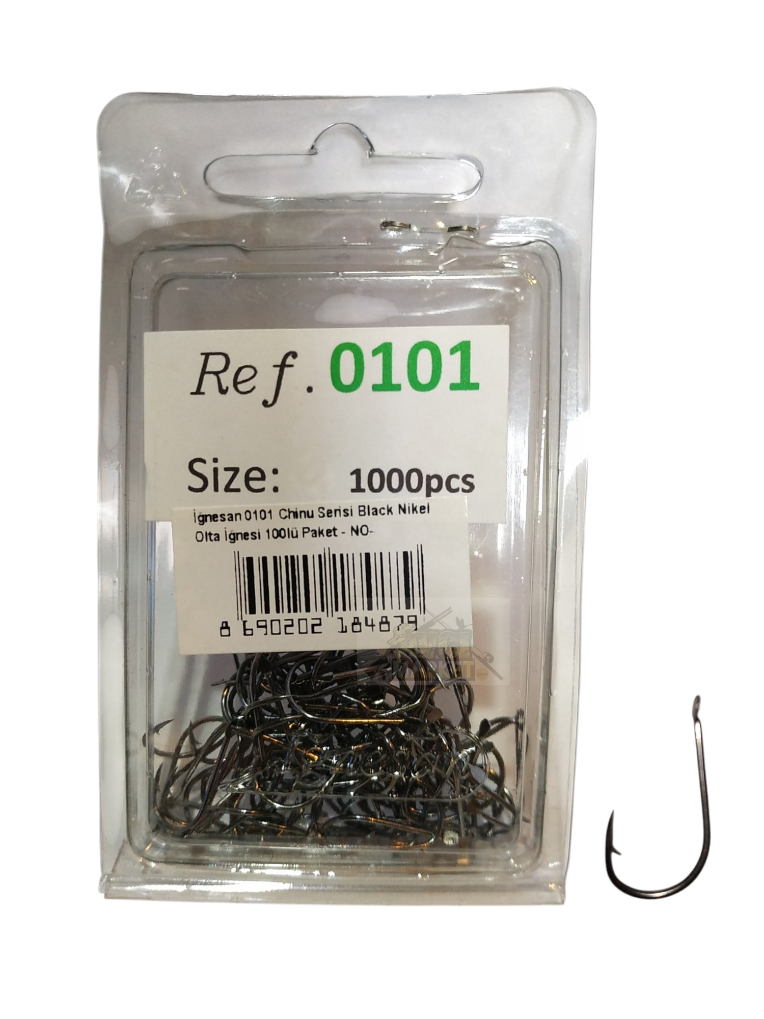 İğnesan 0101 Chinu Serisi Black Nikel Olta İğnesi 100lü Paket