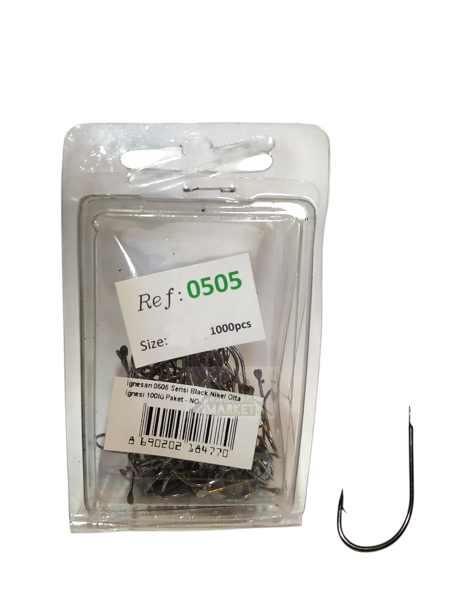 İğnesan 0505 Serisi Black Nikel Olta İğnesi 100lü Paket - NO-1-0