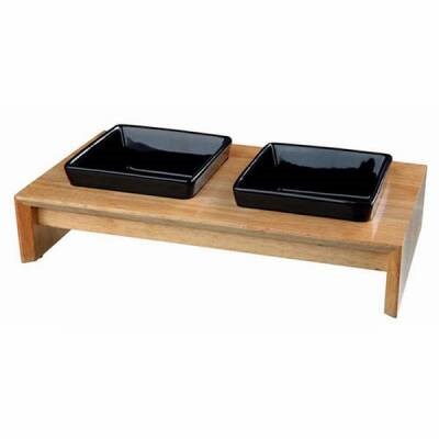 İkili Seramik Kedi Köpek Mama Su Kabı 2x0,4 Lt 36x19x7 Cm