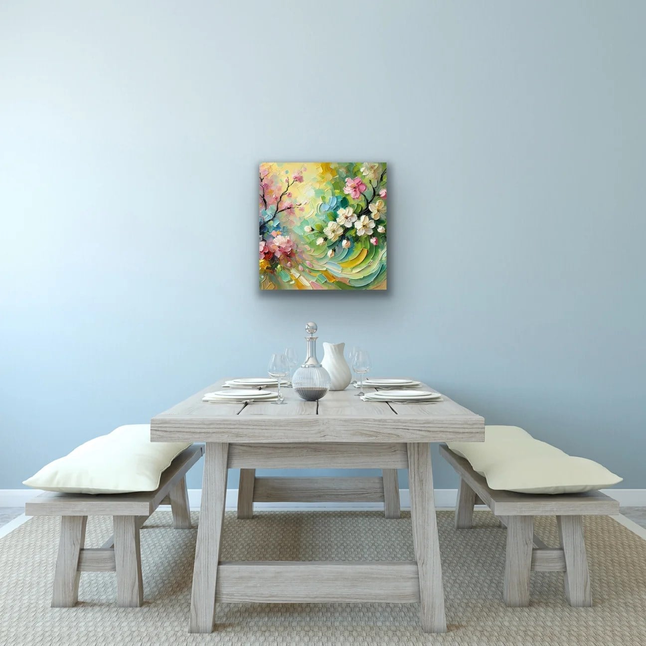 İlkbahar Mevsimi Kanvas Tablo 60x60cm