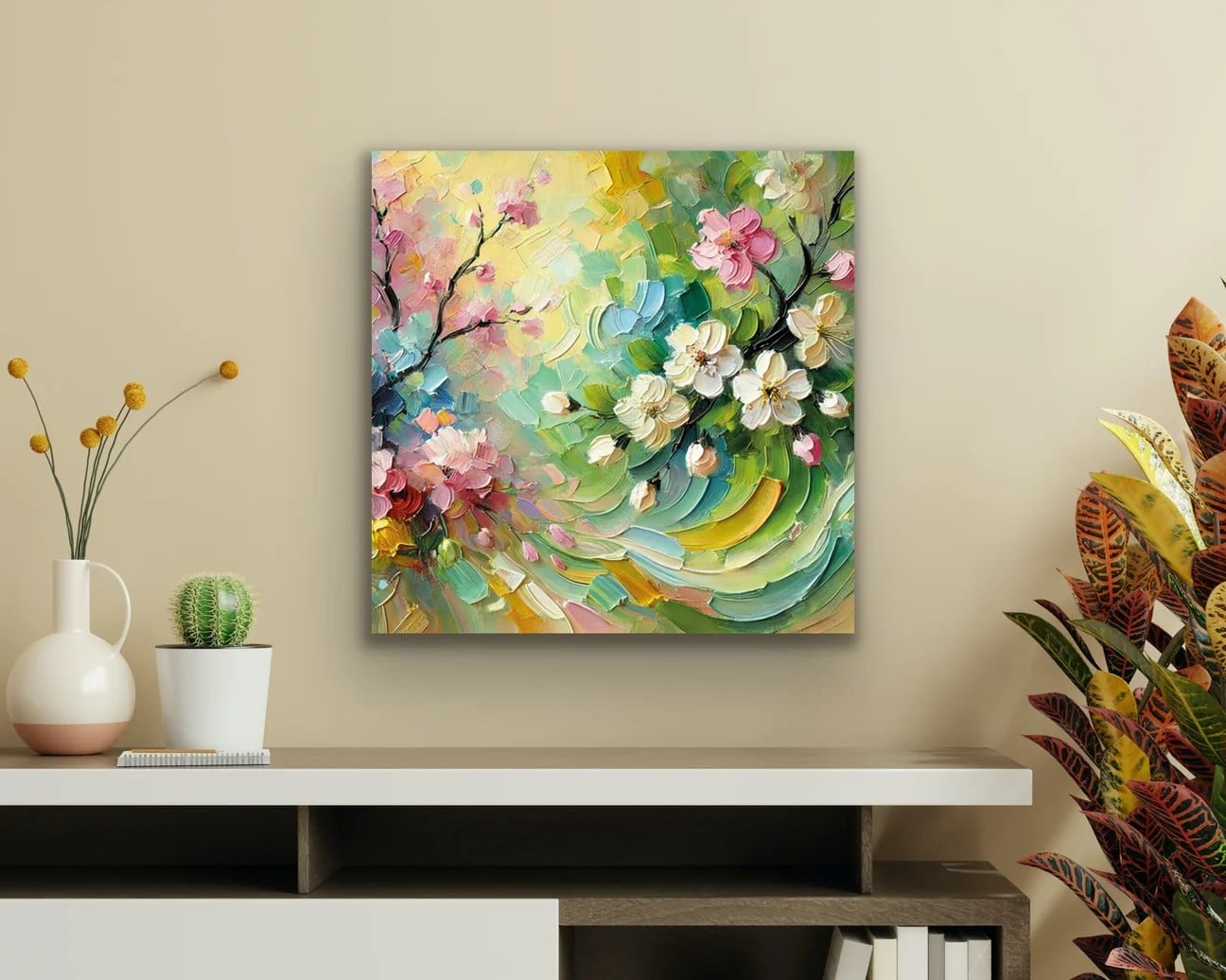 İlkbahar Mevsimi Kanvas Tablo 60x60cm