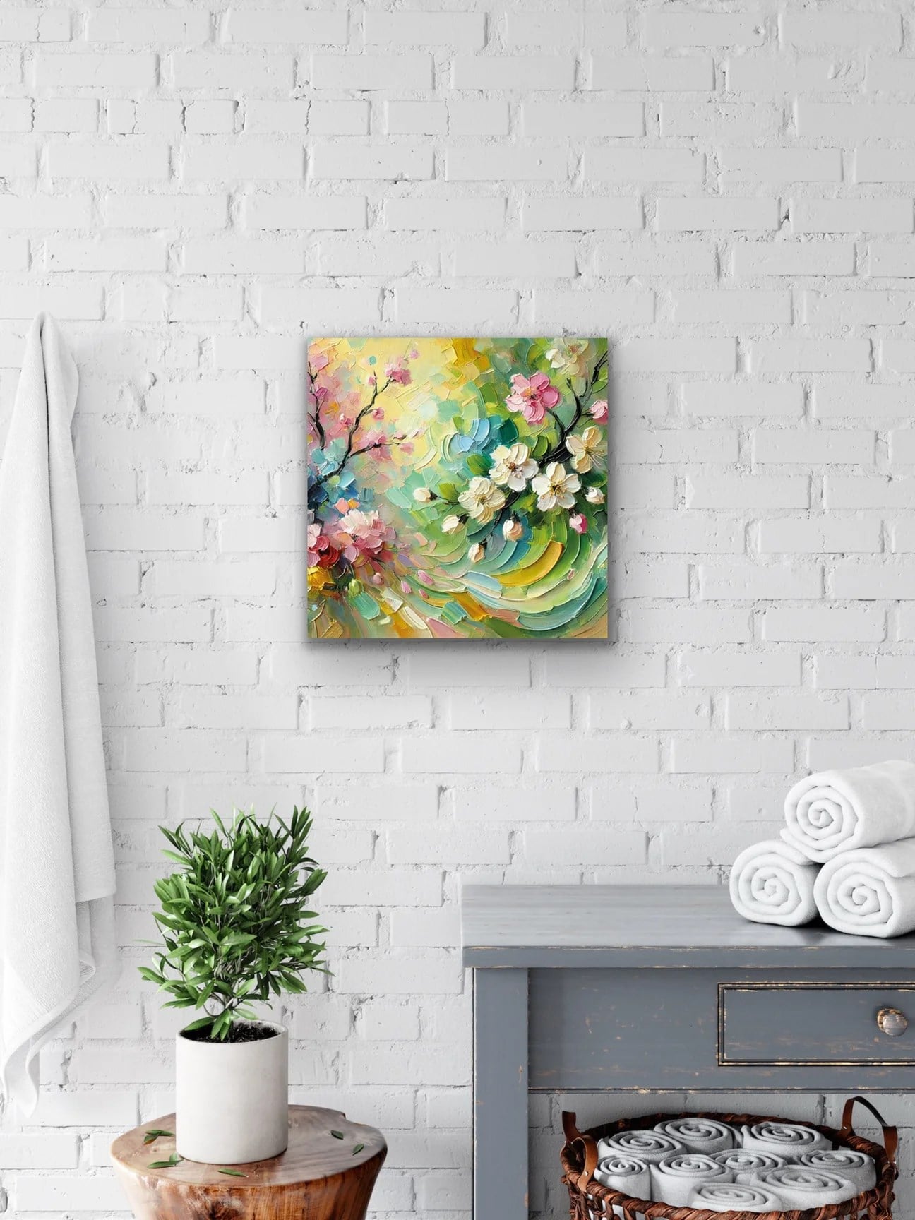 İlkbahar Mevsimi Kanvas Tablo 60x60cm