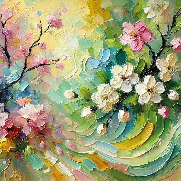 İlkbahar Mevsimi Kanvas Tablo 60x60cm