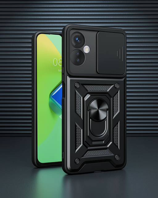 İnfinix Hot 30 4g Kılıf Pars Lens Yüzüklü Silikon - Siyah