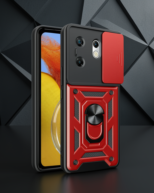 İnfinix Zero 30 4g Kılıf Pars Lens Yüzüklü Silikon - Kırmızı